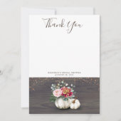 Citrouille blanche rustique en bois Merci (Devant)