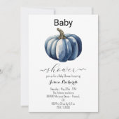 Citrouille Bleu Automne Boy Baby shower Invitation (Devant)