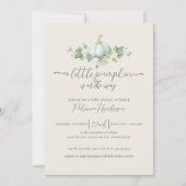 Citrouille bleu Baby shower genre Invitation neutr (Devant)