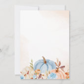 Citrouille bleu Baby shower Woodland Invitation (Dos)