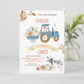 Citrouille bleu - invitation de la ferme de tracte (Debout devant)