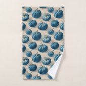 Citrouille bleu moderne Design d'automne (Serviette à main)