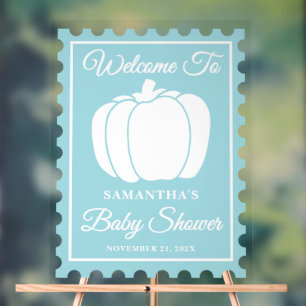 Citrouille bleu Postage Baby shower accueil