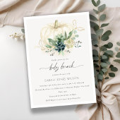 Citrouille bleu Succulent Bébé Brunch Invitation d