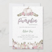 Citrouille Blush rose Baby shower Invitation fille (Devant)