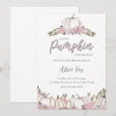 Citrouille Blush rose Baby shower Invitation fille (Devant / Derrière)