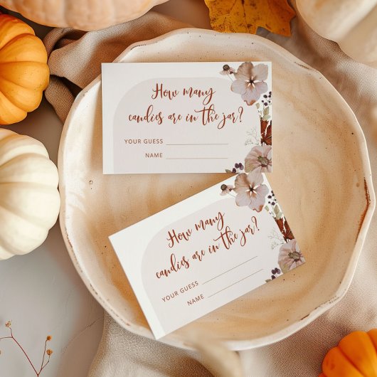 Citrouille boho automne combien de bonbons carte b