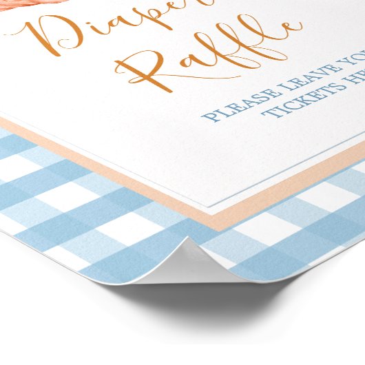 Citrouille Boho Blue En vichy Déchets Poster (Coin)