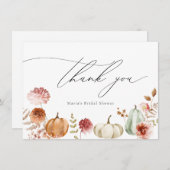 Citrouille Bourgogne Fleurs Fête des mariées Merci (Devant / Derrière)