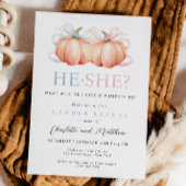 Citrouille Bow Rose Bleu Sexe Reveillez Invitation