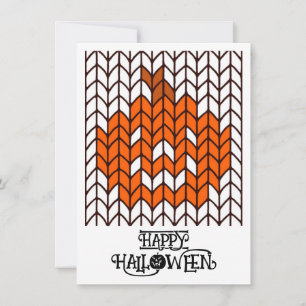 CITROUILLE BRODÉE 4.5x6.25 Carte Halloween à plat