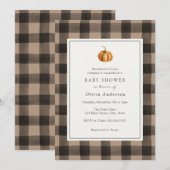 Citrouille Buffalo Plaid Baby shower Invitation (Devant / Derrière)