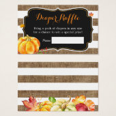 Citrouille Burlap Chute Baby shower Déchets Raffle (Devant & derrière)