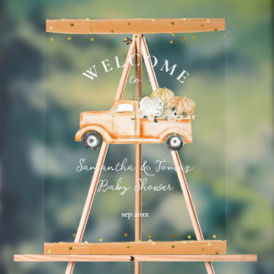 Citrouille Camion Baby shower d'automne moderne