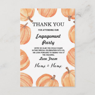Citrouille carte de remerciements Fiançailles Mari