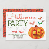 Citrouille & chauves-souris, Invitation à la fête (Devant / Derrière)