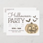 Citrouille & chauves-souris, Invitation à la fête (Devant / Derrière)