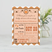 Citrouille Chevron Motif Baby shower Invitation (Debout devant)