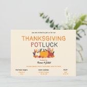 Citrouille coloré Thanksgiving Potluck Invitation (Debout devant)