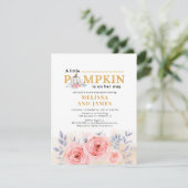 Citrouille Couples Baby shower Floral Invitation (Debout devant)