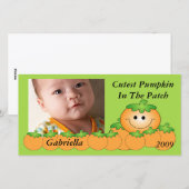 Citrouille Cutest Enfants Carte photo Halloween (Devant / Derrière)
