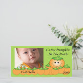 Citrouille Cutest Enfants Carte photo Halloween (Debout devant)