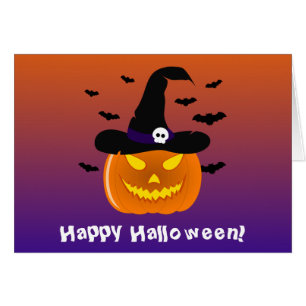 Citrouille d’Halloween Jack o’ Casquette de sorciè