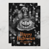 Citrouille dans une carte d'Halloween Éffrayant Ca (Devant / Derrière)