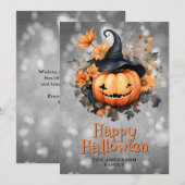 Citrouille Dans Une Fleurs Casquettes Bonne Carte  (Devant / Derrière)