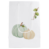 Citrouille d'aquarelle bleu, sac cadeau personnali (Dos)