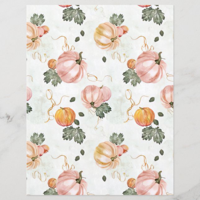 citrouille d'aquarelle chute papier motif (Devant)