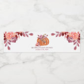 Citrouille d'aquarelle d'automne Floral Étiquette (Étiquettes simples)