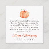 Citrouille d'aquarelle Thanksgiving Étiquette de p (Devant)
