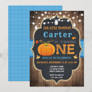 Citrouille d'automne 1er anniversaire Invitation B