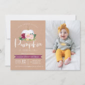 Citrouille d'automne Anniversaire Photo Invitation (Devant)