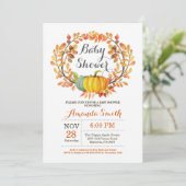 Citrouille d'automne Baby shower Invitation carte (Debout devant)