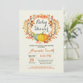 Citrouille d'automne Baby shower Invitation carte (Debout devant)