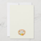 Citrouille d'automne Baby shower Invitation carte (Dos)