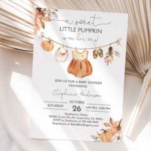 Citrouille d'automne Baby shower Invitation Editab