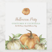 Citrouille d'automne Étiquette de vin d'Halloween (Étiquettes simples)
