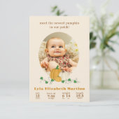 Citrouille d'automne Faire-part de naissance (Debout devant)