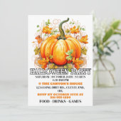 Citrouille d'automne heureux Halloween Invitations (Debout devant)
