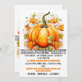 Citrouille d'automne heureux Halloween Invitations (Devant / Derrière)