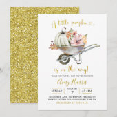 Citrouille d'automne Invitation au Baby shower de (Devant / Derrière)