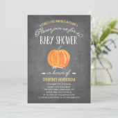 Citrouille d'automne | Invitation Baby shower (Debout devant)