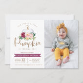 Citrouille d'automne Invitation photo Anniversaire (Devant)