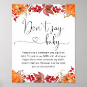 Citrouille d'automne Ne pas dire Poster bébé (Devant)