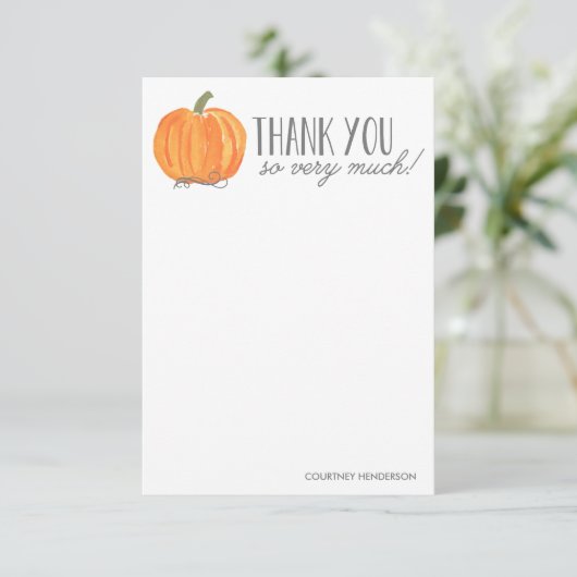 Citrouille d'automne | Note Merci (Debout devant)