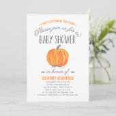 Citrouille d'automne Ombre | Invitation Baby showe (Debout devant)