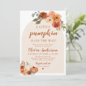 Citrouille d'automne Orange Baby shower Invitation (Debout devant)